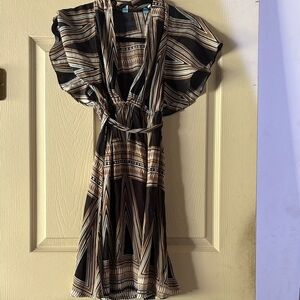 Guess Brown and Black Geometric Dress